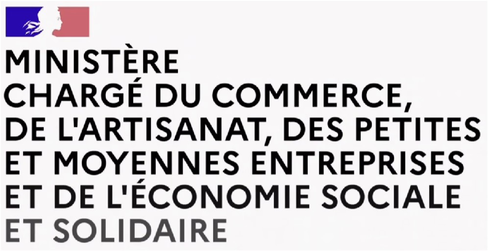 logo ministère du commerce, de l'artisanat, des petites et moyennes entreprises et de l'économie sociale et solidaire